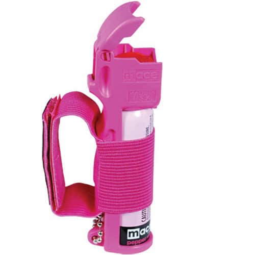 Mace® Pepper Spray Jogger - Pink side view lid flipped up