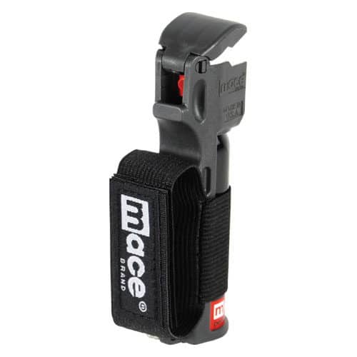 Mace® Pepper Spray Jogger – Black front view lid flipped up