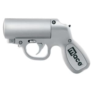 Mace® Pepper Gun Distance Defense side view Silver