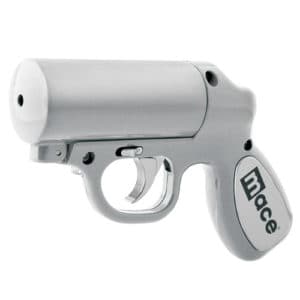 Mace® Pepper Gun Distance Defense side angle view Silver