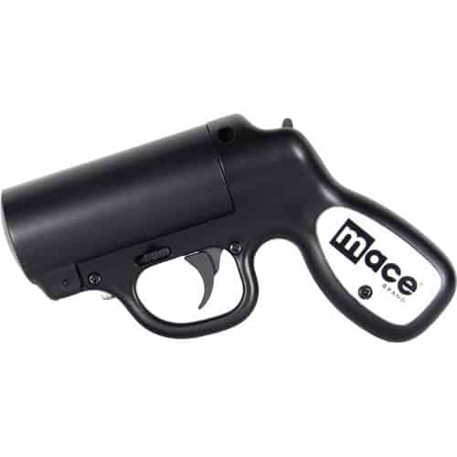Mace®Pepper Gun with STROBE LED side view Black