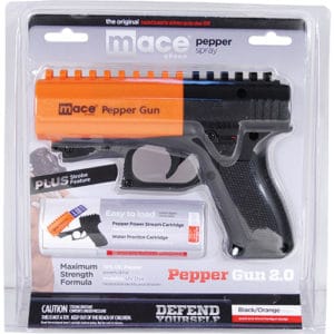 Mace® Brand Pepper Gun 2.0 package view Black/Orange