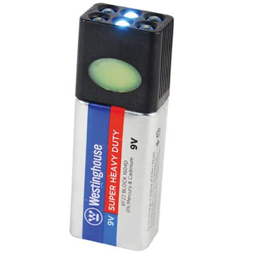 Blocklite 9-Volt Battery LED Flashlight partial light on view