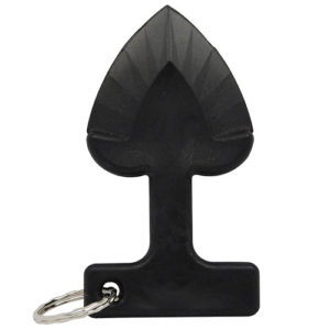 Heart Attack Key Chain front view upright - BLACK