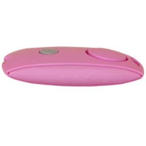 Mini Personal Alarm with LED flashlight and Belt Clip side view - PINK
