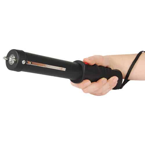 Safety Technology Repeller Stun Baton Black in hand view