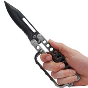 Butterfly Trench Knife in hand - Stainless Steel