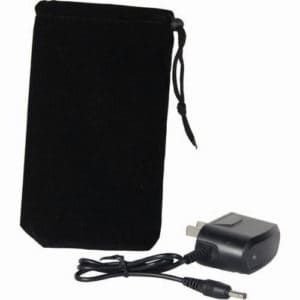 Cell Phone Stun Gun Rechargeable case view with plug - BLACK