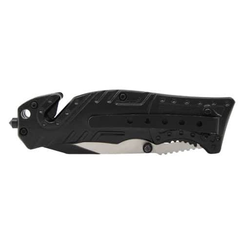 Folding Tactical Survival Pocket Knife Assisted Open with Two Tone Blade back view with clip