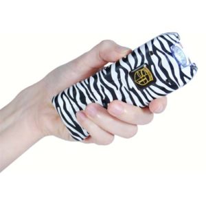 MultiGuard Stun Gun Rechargeable With Alarm and Flashlight in hand view - ZEBRA