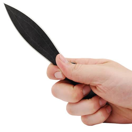 Throwing Knife 2 Piece Black in hand view
