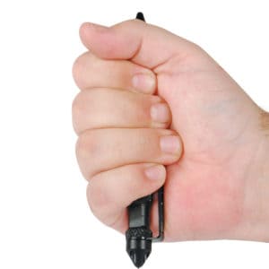 Tactical Black Twist Pen with Extra Refill hand view