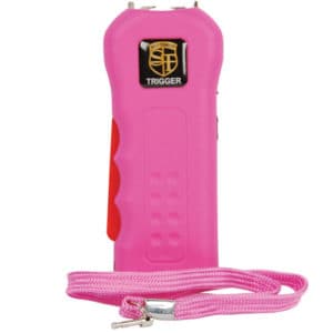 Trigger Stun Gun Flashlight with Disable Pin front upright view - PINK