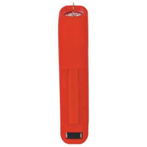 Trigger Stun Gun Flashlight with Disable Pin back view - RED