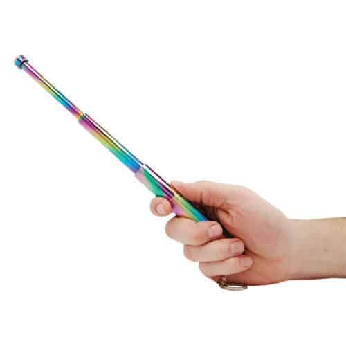 12 Inch Telescopic Steel Baton in hand extended view - PLASMA