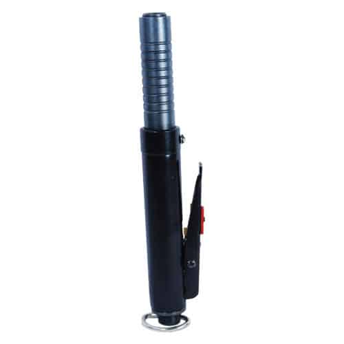 Automatic Expandable 21.5″ Steel Baton Black Handle upright view