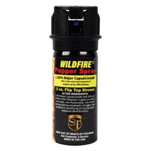 Wildfire™ 1.4% MC Pepper Spray Fogger - 2 oz Flip Top Stream spray view