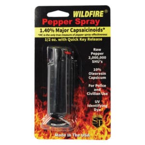 Wildfire 1.4% MC ½ oz Pepper Spray Hard Case package view - BLACK