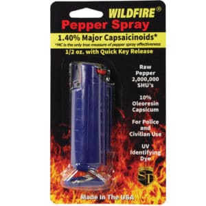 Wildfire 1.4% MC ½ oz Pepper Spray Hard Case package view - BLUE