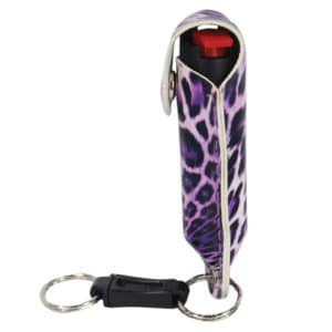 Wildfire™ Pepper Spray 1.4% MC 1/2 oz With Leatherette Holster - Leopard BLACK/PURPLE