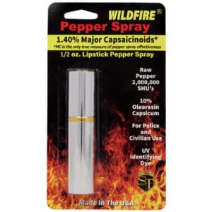 WildFire™ 1.4% MC Lipstick Pepper Spray Silver package view - SILVER