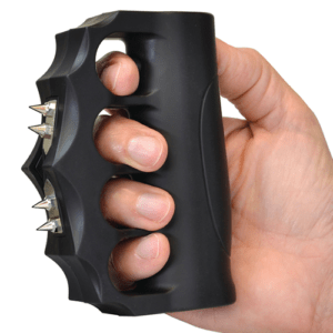 ZAP Blast Knuckles Extreme Stun Gun hand view spikes displayed