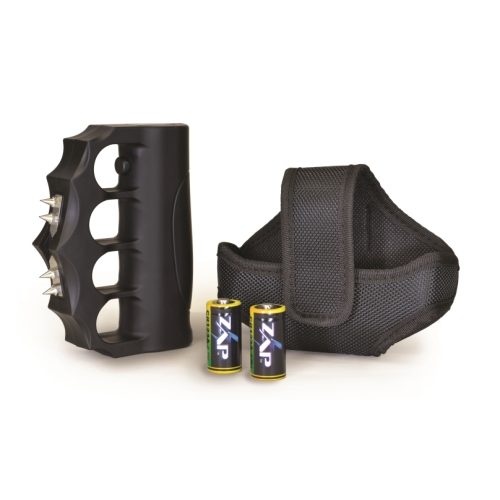 ZAP Blast Knuckles Extreme Stun Gun case holder and battery displayed