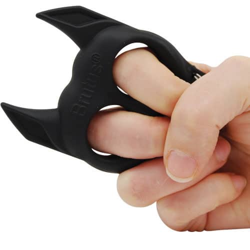 Brutus Self Defense Key Chain hand view - BLACK