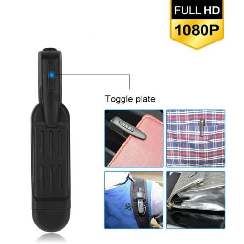 Pocket Clip Hidden Spy Camera with Built in DVR Placement