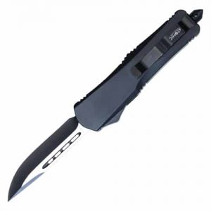 OTF(Out The Front) automatic heavy duty knife single edge blade - back view blade displayed