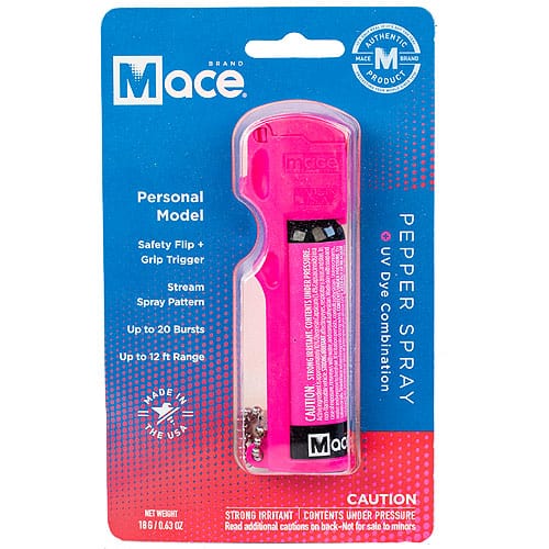 Mace Personal Model Pepper Spray and UV Dye - front view package Pink