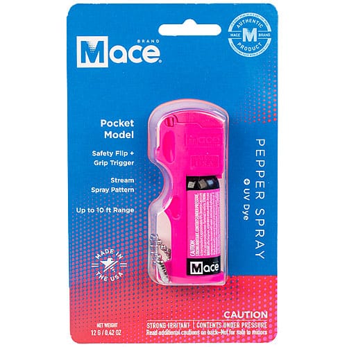 Mace Pocket Model Pepper Spray and Dye - front view package Pink