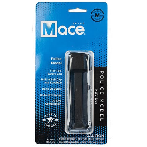 Mace Police Model Pepper Spray and UV Dye - front view package