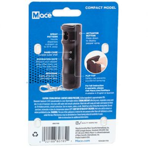 Mace Compact Model Pepper Spray and Dye - back view package Black