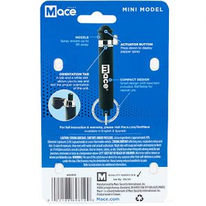 Mace Mini Model Pepper Spray - back view package
