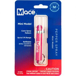 Mace Mini Model Pepper Spray - front view package - Pink