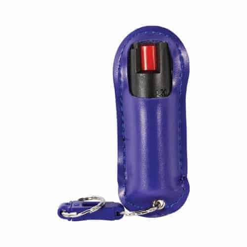 Pepper Shot 1.2% MC ½ oz Halo Holster - Blue leather front view