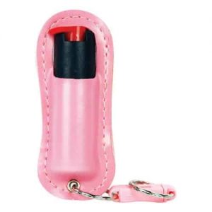 Pepper Shot 1.2% MC ½ oz Halo Holster - Pink leather front view